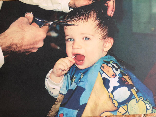 Retro Child Getting Haircut